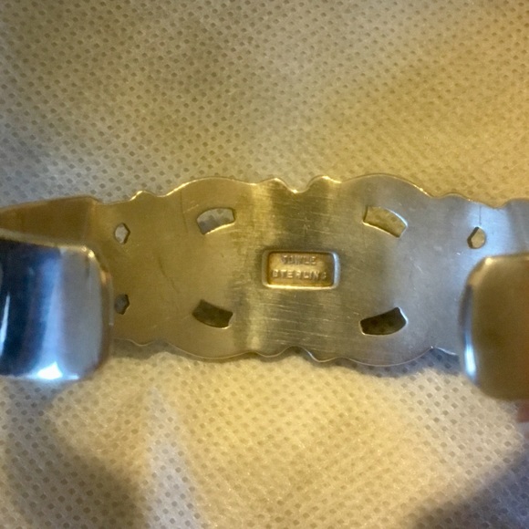 Towle Duchess Sterling Flower Lapis Lazuli Cuff - Picture 4 of 8